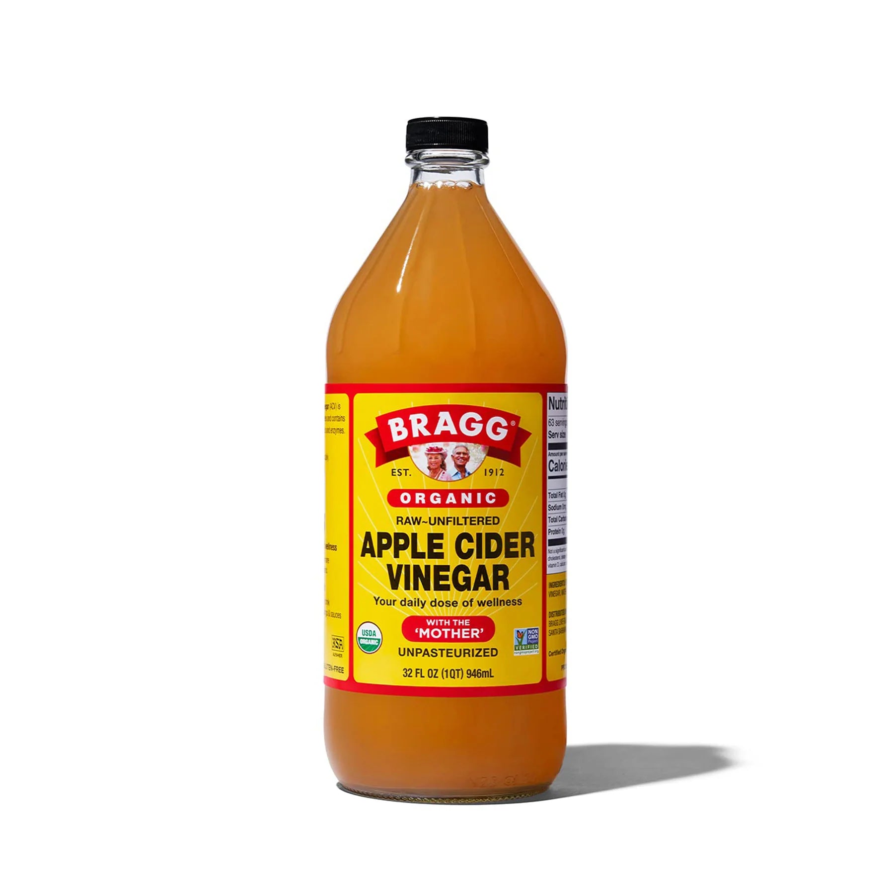 Organic Apple Cider Vinegar 16Oz/32Oz Glass Bottle