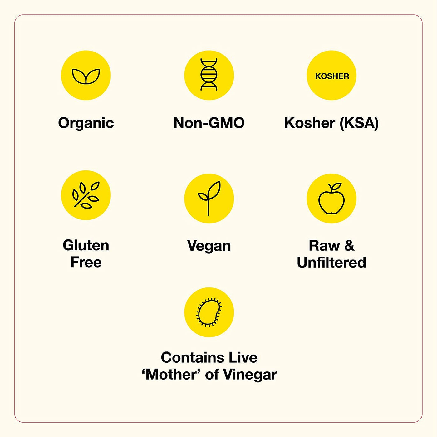 Organic Apple Cider Vinegar 16Oz/32Oz Glass Bottle