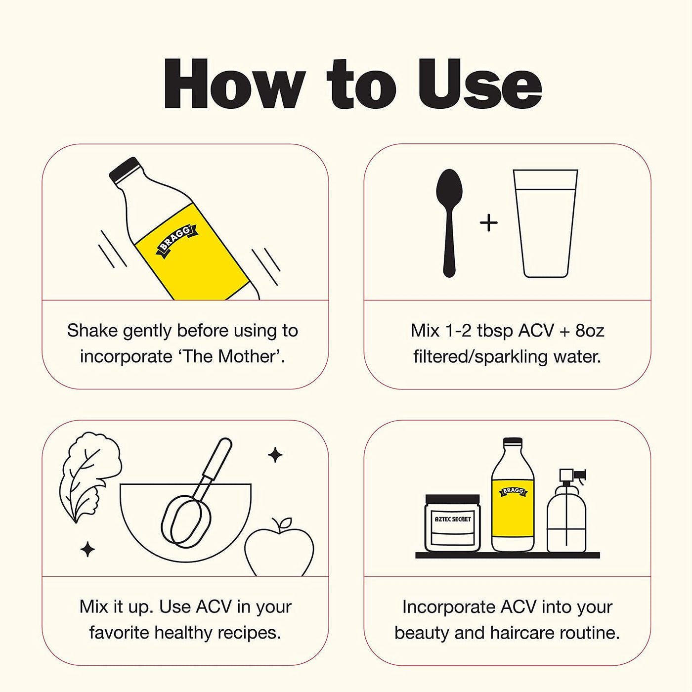 Organic Apple Cider Vinegar 16Oz/32Oz Glass Bottle