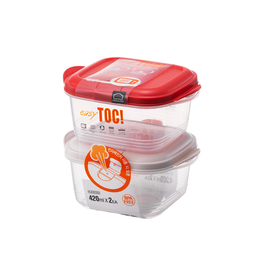 Easy Toc Container 420Ml*2P Set White