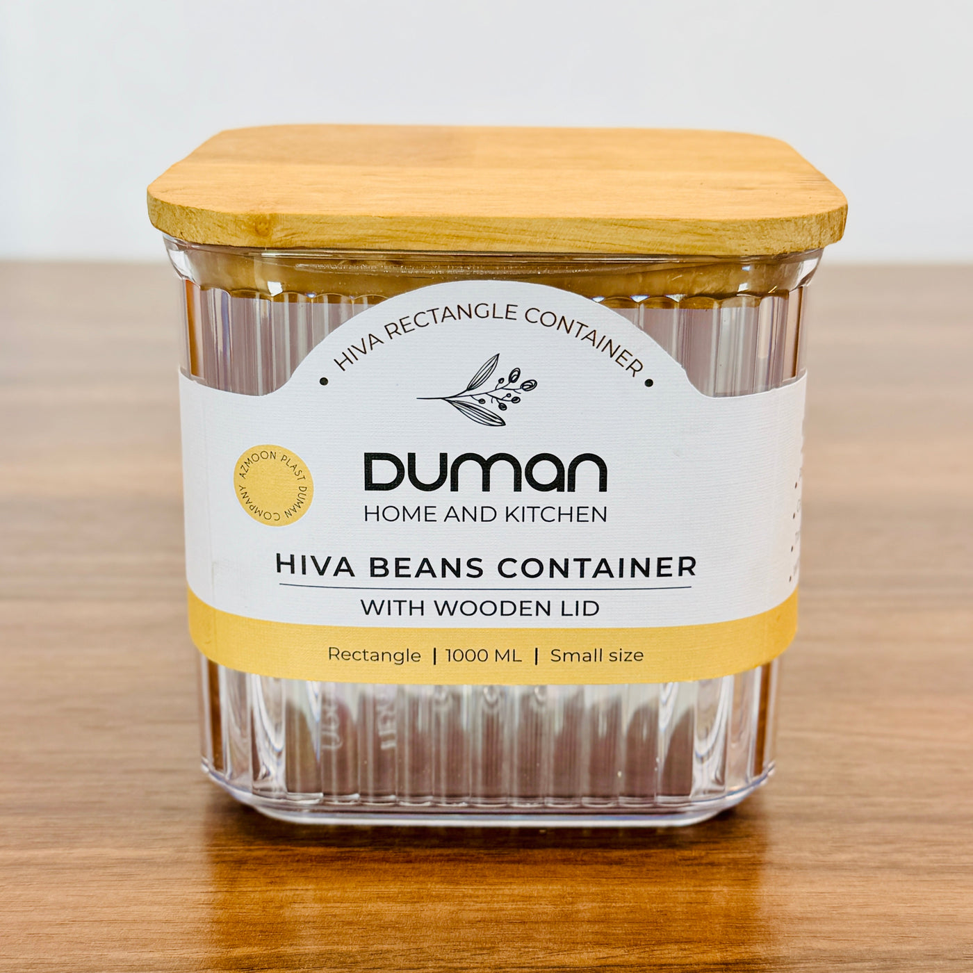Hiva Beans Container - Wooden Lid (5-Sizes)