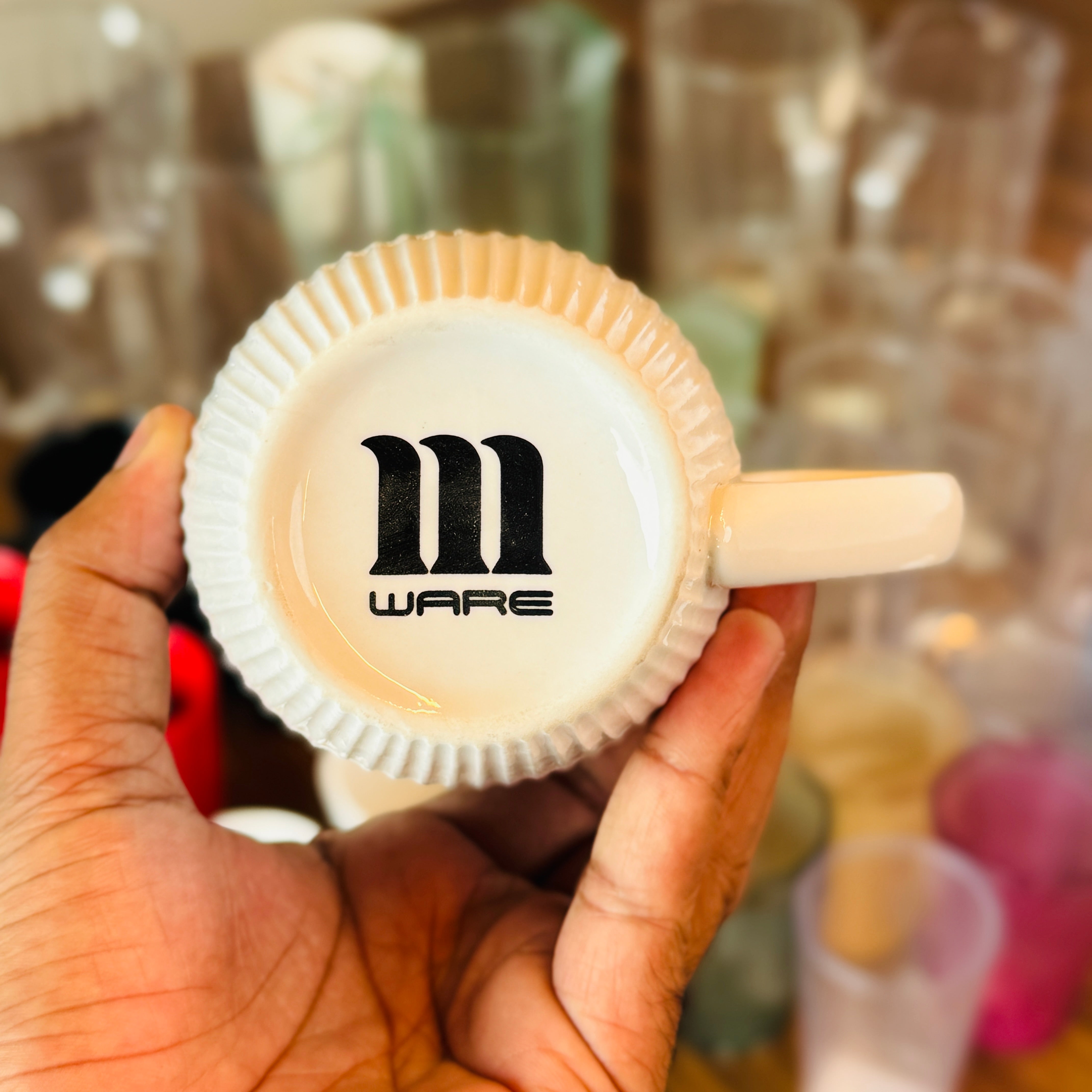 Mug Porcelain Ware Stripe White
